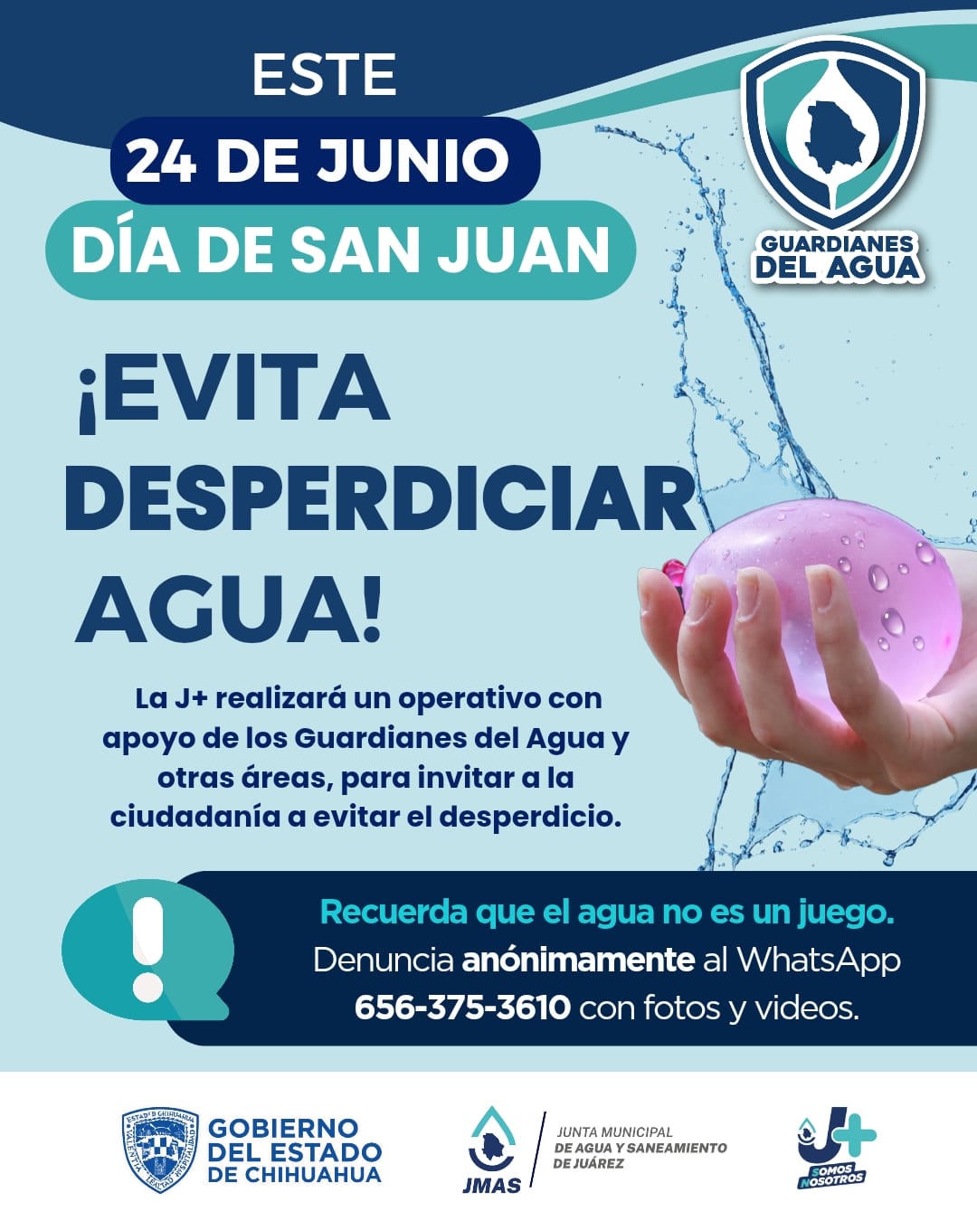 ACTIVA LA J+ OPERATIVO ESPECIAL POR DÍA DE SAN JUAN, CERO TOLERANCIA AL DESPERDICIO