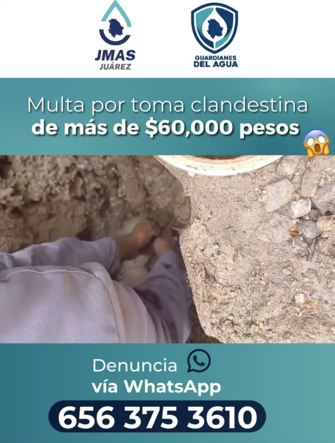 GUARDIANES DEL AGUA DESCUBREN TOMA CLANDESTINA EN DOMICILIO CON SERVICIO SUSPENDIDO