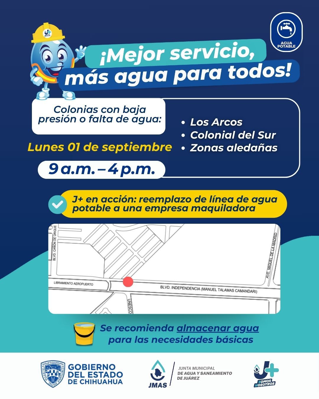 *CAMBIARÁ LA J+ LÍNEA DE AGUA POTABLE A MAQUILADORA*-