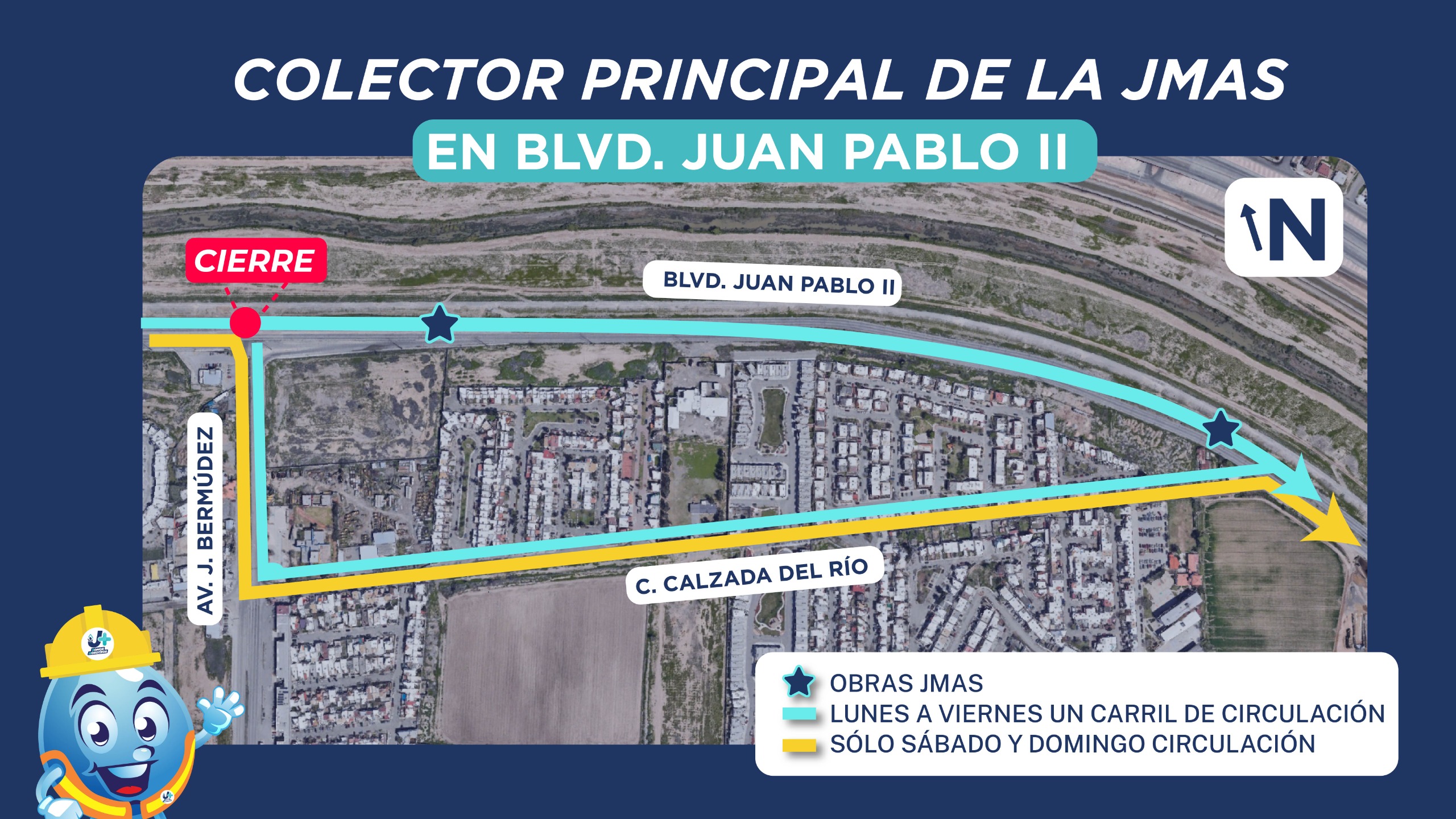 LA J+ TRABAJA PARA PROTEGER LA SEGURIDAD DE LOS JUARENSES REEMPLAZANDO EL COLECTOR CUATRO SIGLOS”