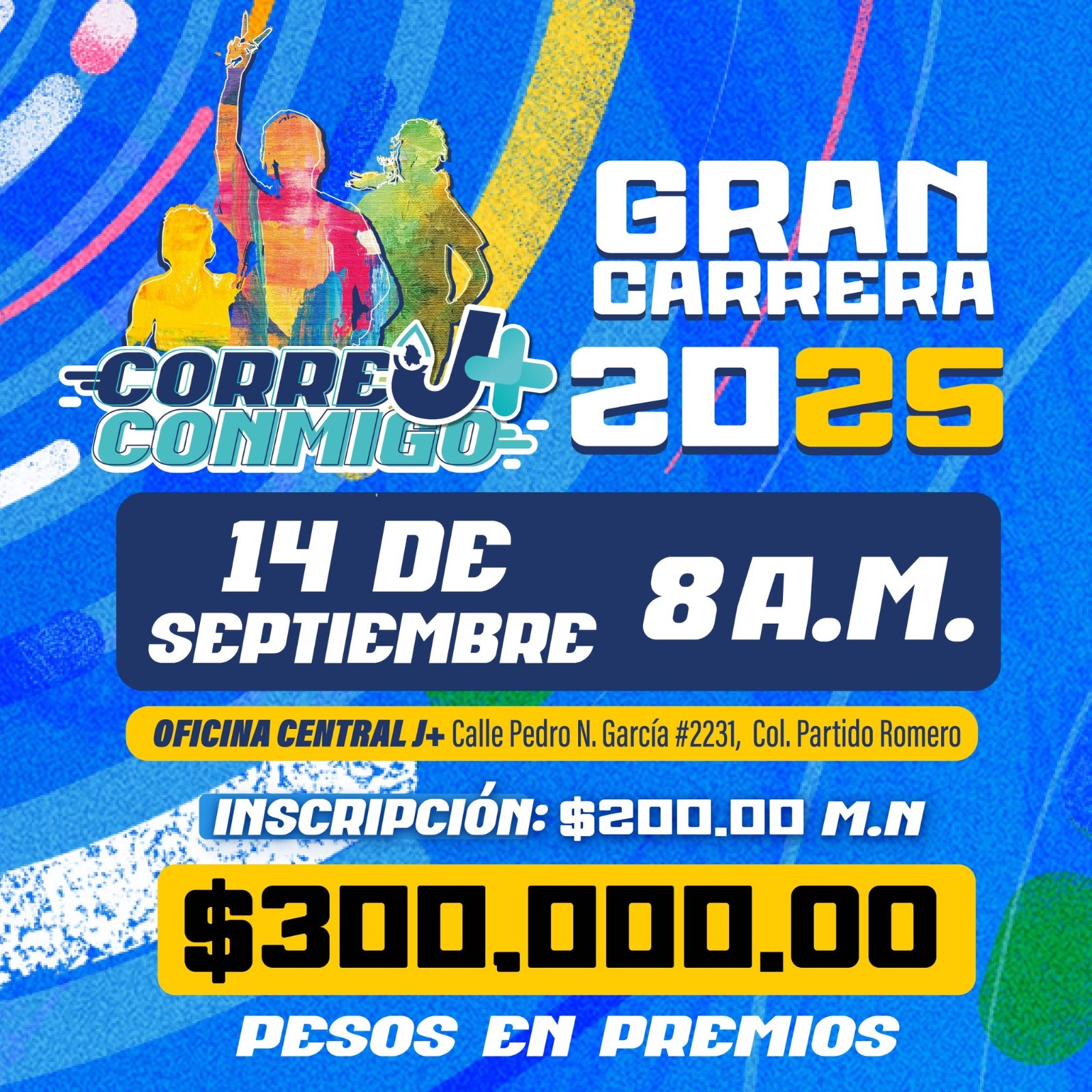 *INVITA LA J+ A CARRERA Y KERMÉS**PARA TODOS LOS JUARENSES*-