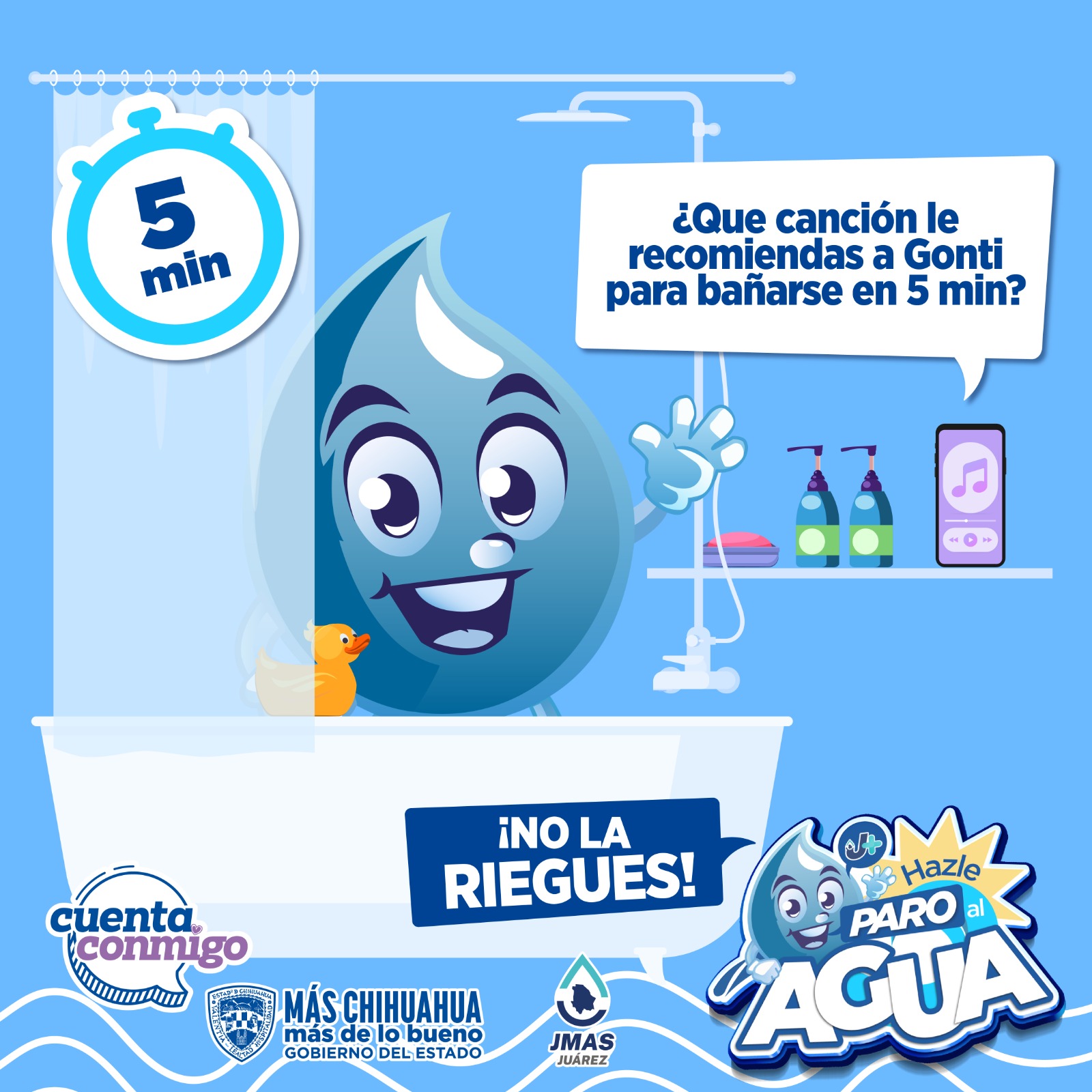 *“RETA AL RELOJ: BAÑATE EN 5 MINUTOS Y AHORRA AGUA”*