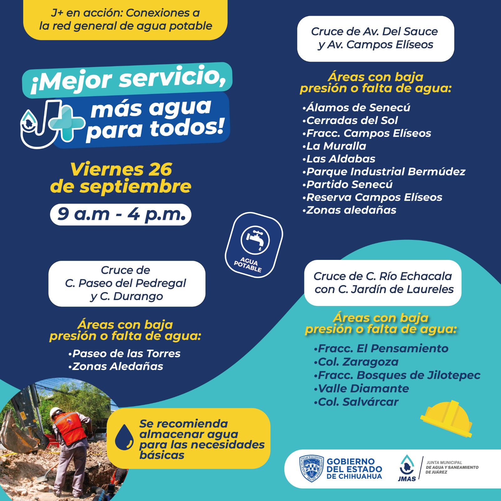 LA J+ CONECTARÁ DOS FRACCIONAMIENTOS Y LOCALES COMERCIALES A LA RED DE AGUA POTABLE*