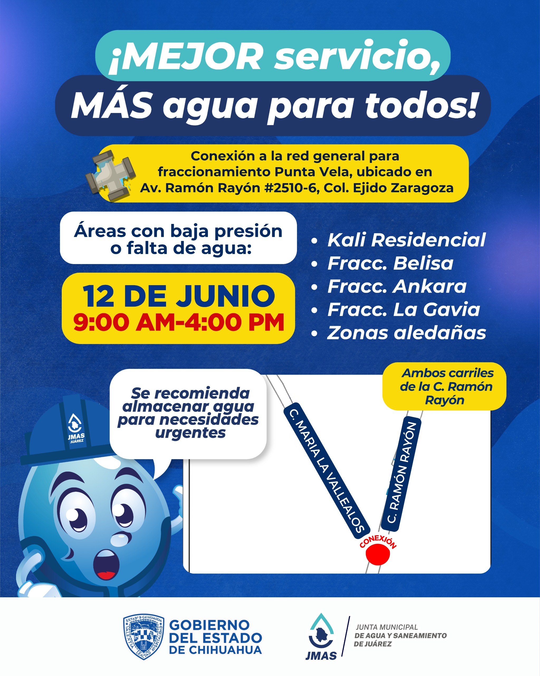 Instalará JMAS conexión a la red de agua potable en el Fraccionamiento Punta Vela.