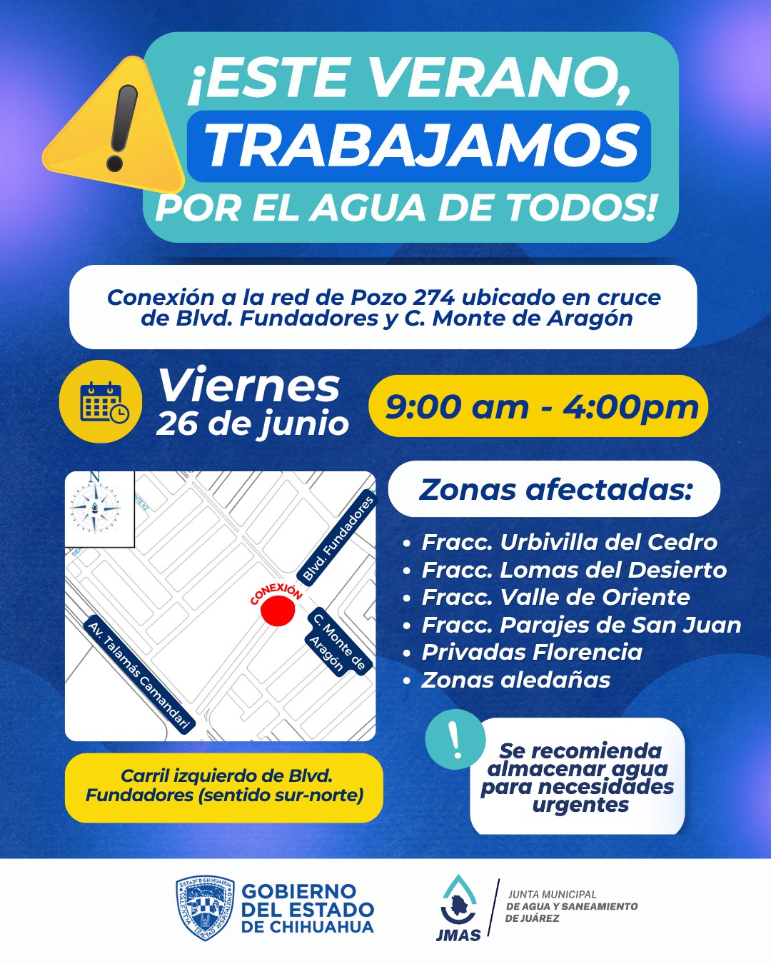 Continúa JMAS instalación de conexión a la red de agua potable del pozo 274 en Colonia Ejido Zaragoza