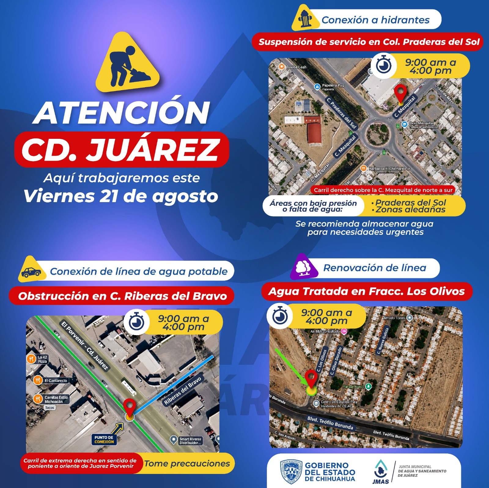 Trabajará JMAS en mejorar el suministro de agua potable en distintos puntos de la ciudad.*