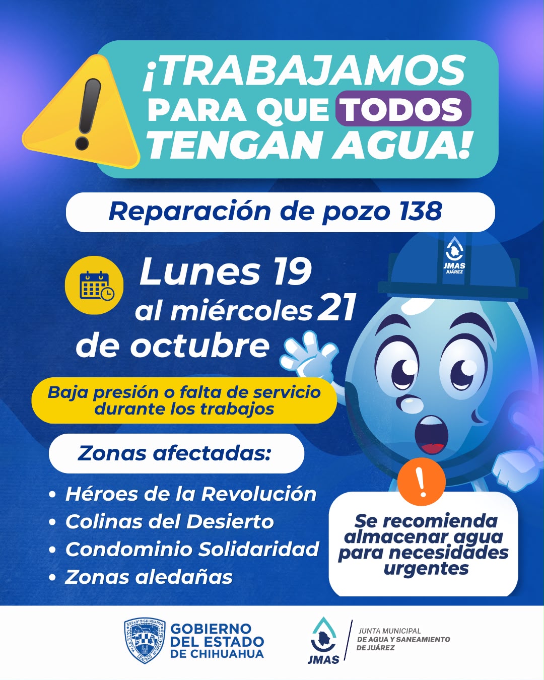 Iniciará JMAS reparación del pozo 138 por falla mecánica.