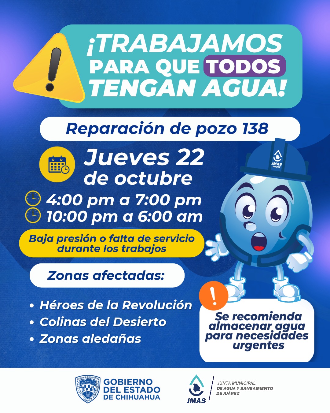 Continúa JMAS con la reparación del pozo 138.