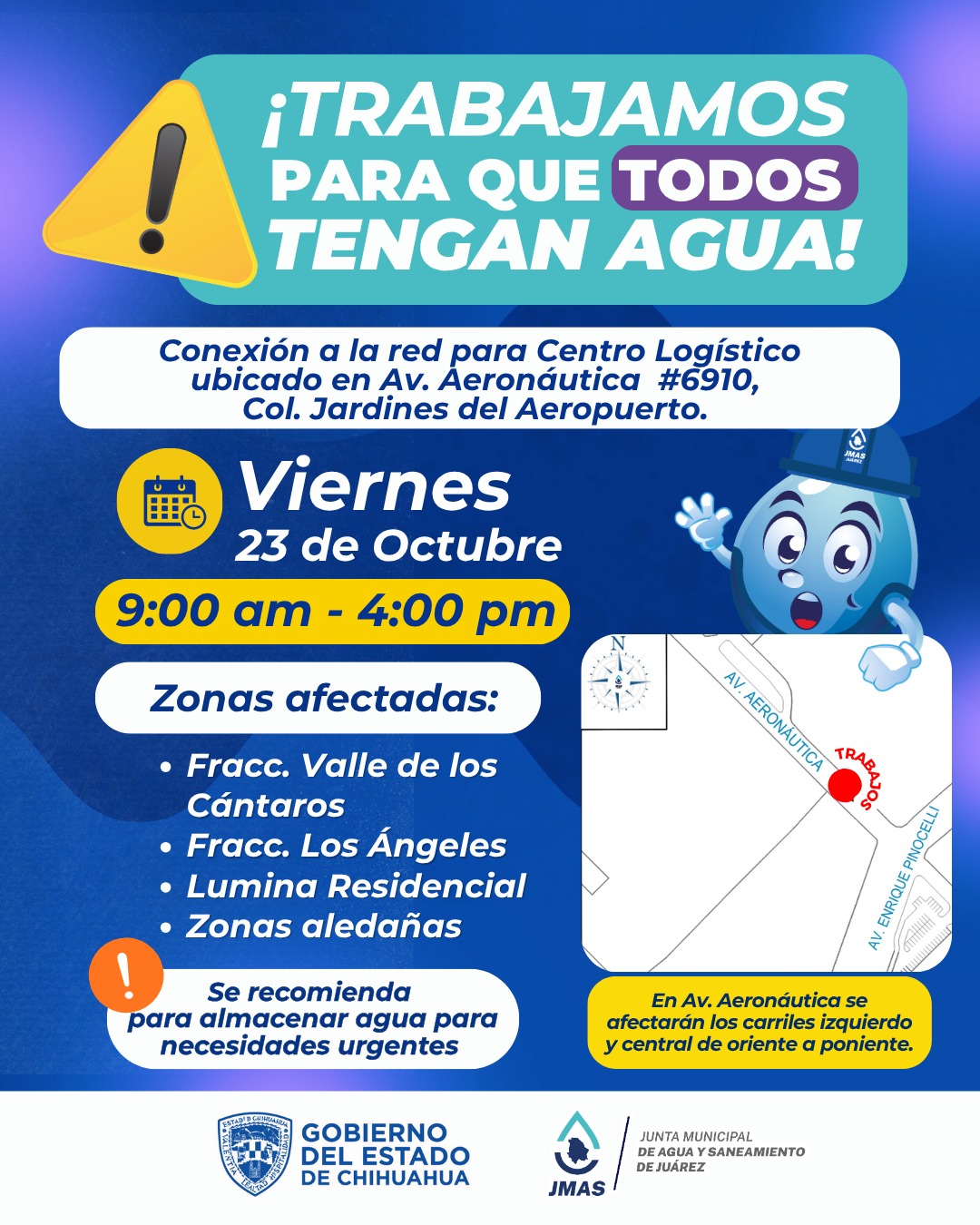 Instalará JMAS conexión a la red de agua potable en colonia Jardines del Aeropuerto.