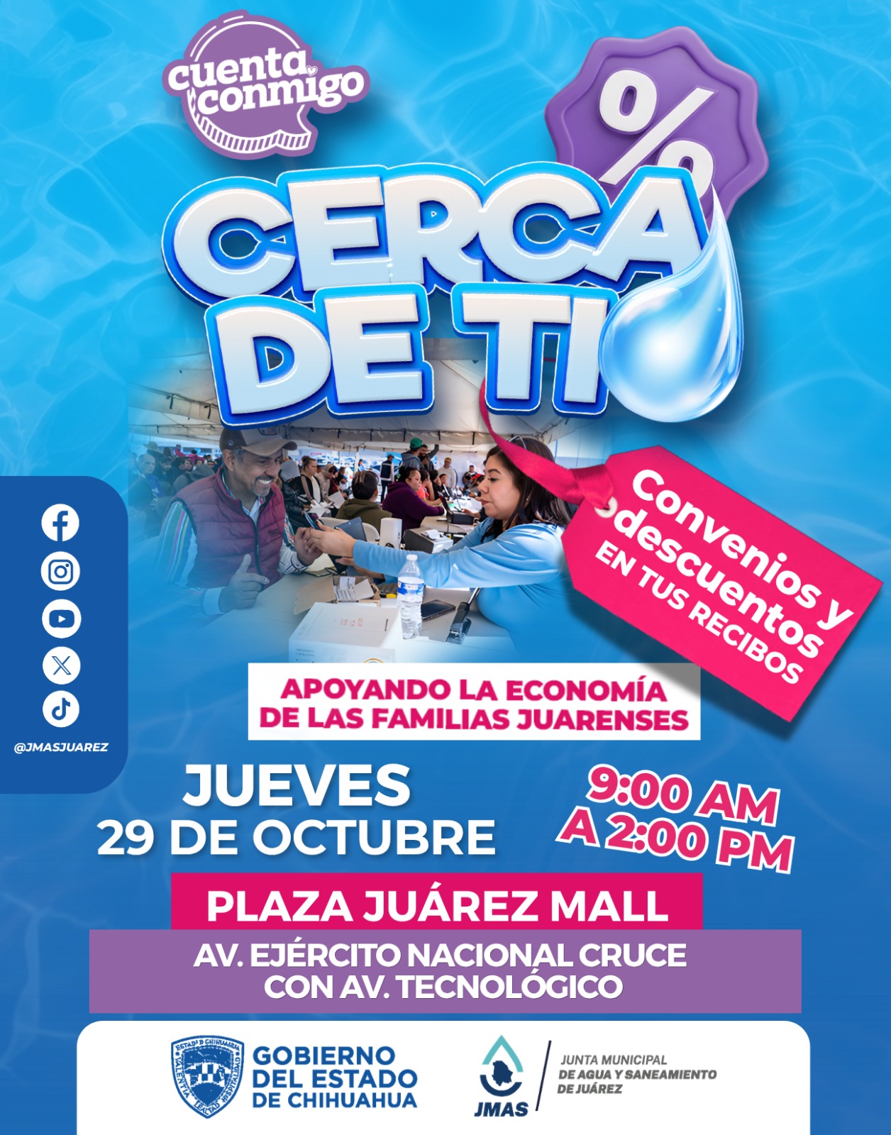 Invita JMAS a las familias a la próxima jornada “Cerca de ti” en Plaza Juárez Mall.